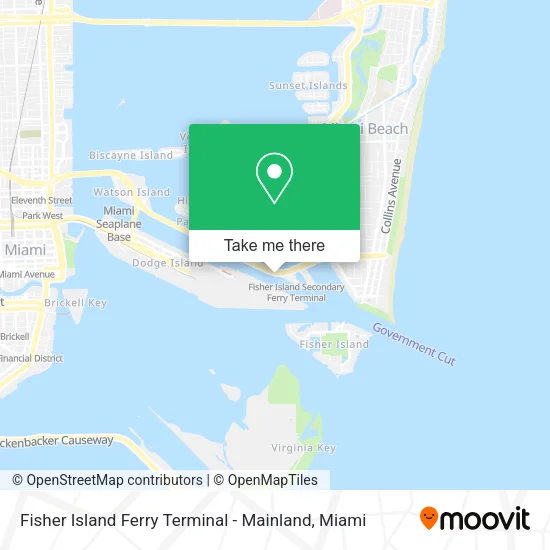 Mapa de Fisher Island Ferry Terminal - Mainland