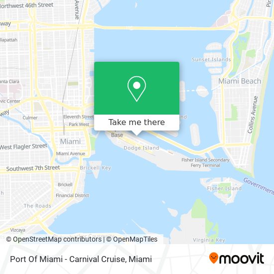 Mapa de Port Of Miami - Carnival Cruise
