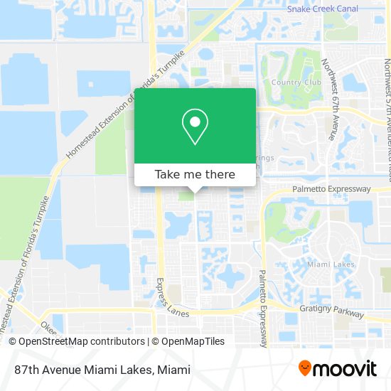 87th Avenue Miami Lakes map