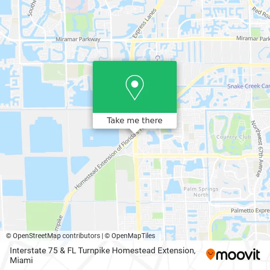 Interstate 75 & FL Turnpike Homestead Extension map