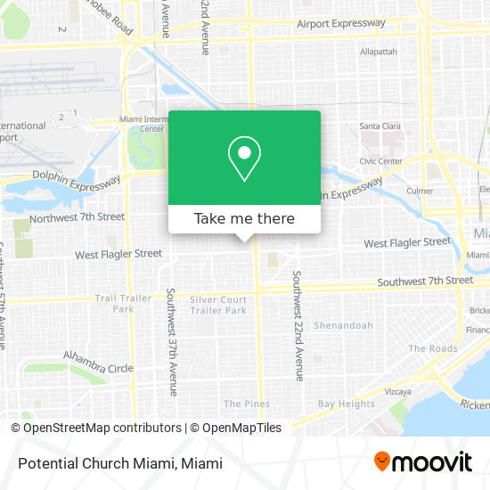 Mapa de Potential Church Miami
