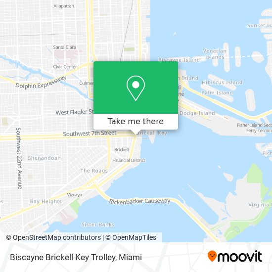 Biscayne Brickell Key Trolley map