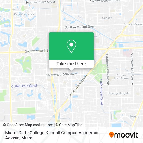 Mapa de Miami Dade College Kendall Campus Academic Advisin