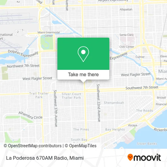 La Poderosa 670AM Radio map