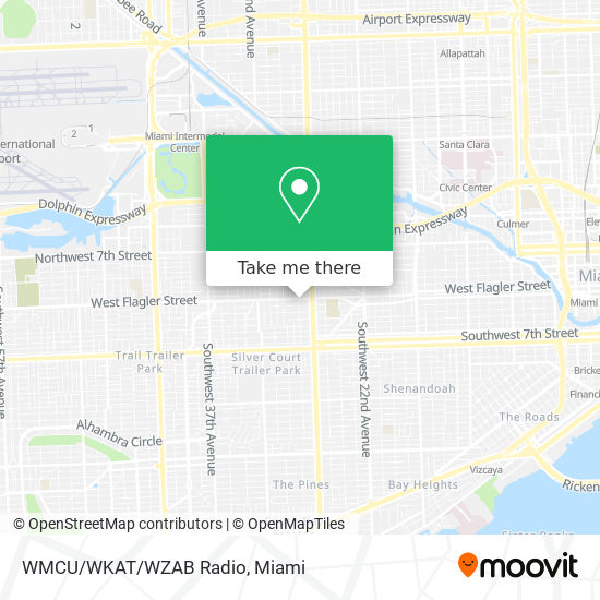 WMCU/WKAT/WZAB Radio map