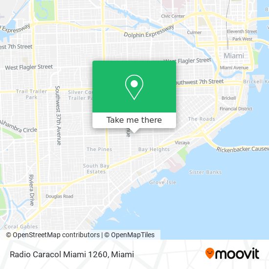 Mapa de Radio Caracol Miami 1260