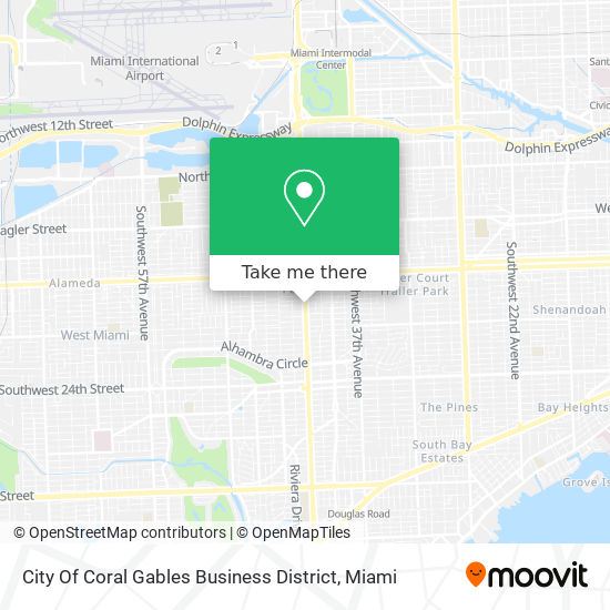 City Of Coral Gables Business District map