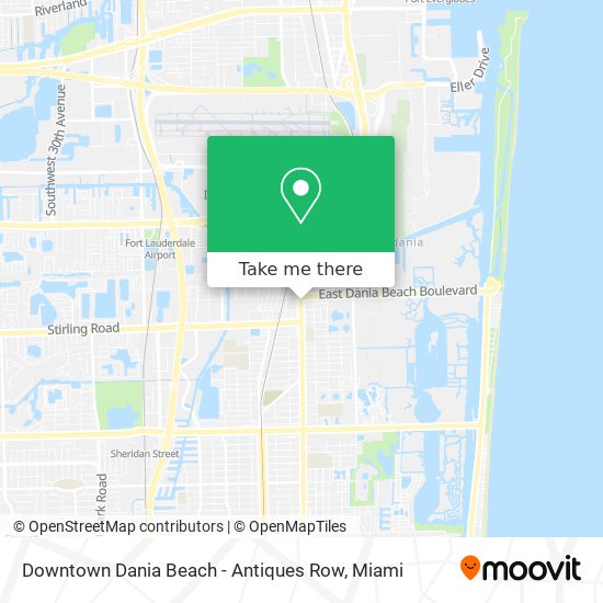 Mapa de Downtown Dania Beach - Antiques Row