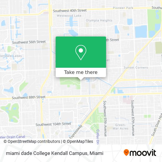Mapa de miami dade College Kendall Campus
