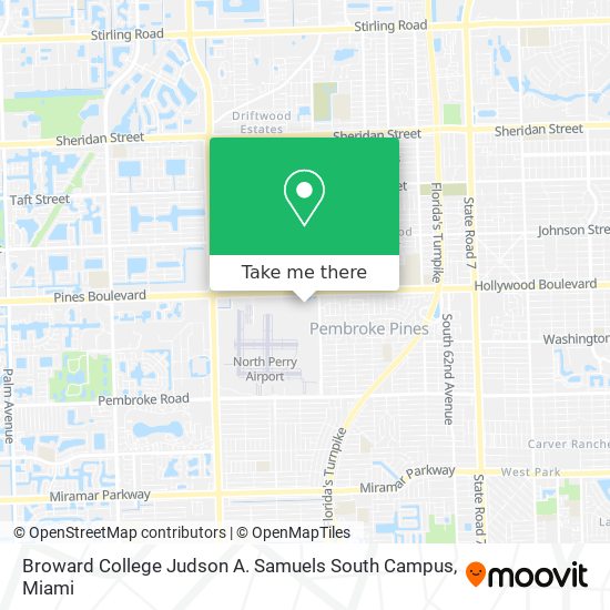 Mapa de Broward College Judson A. Samuels South Campus