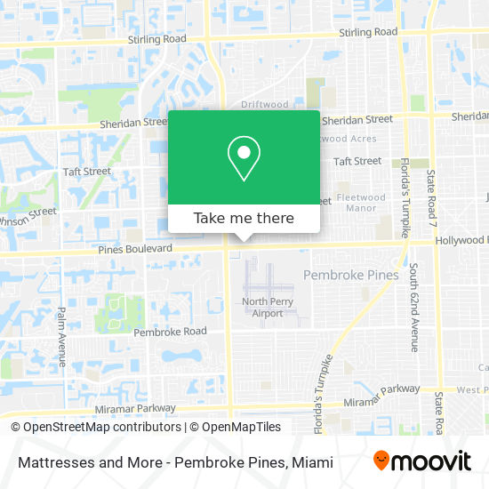 Mapa de Mattresses and More - Pembroke Pines