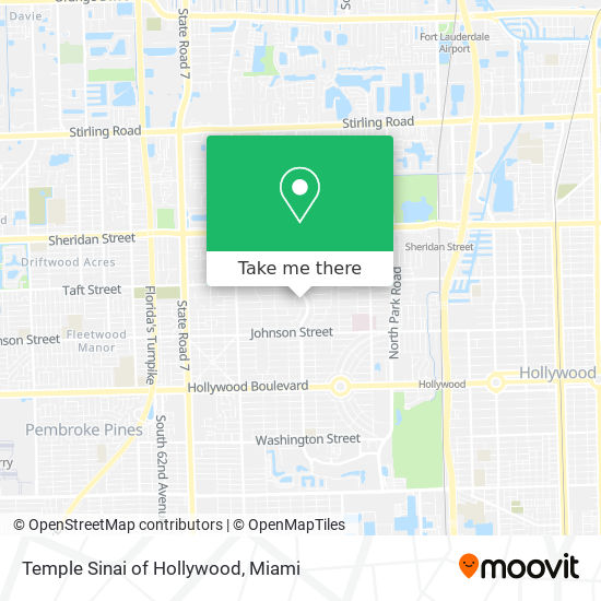Temple Sinai of Hollywood map