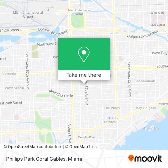 Phillips Park Coral Gables map