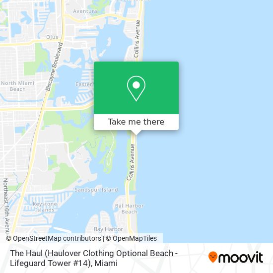 How to get to The Haul (Haulover Clothing Optional Beach - Lifeguard Tower  #14) in Miami Beach by Bus?