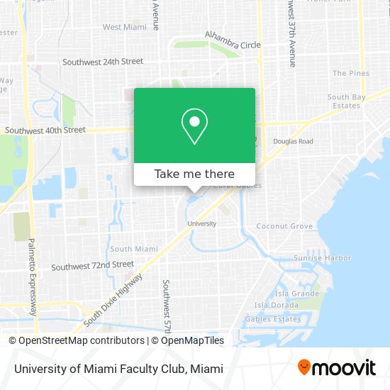 University of Miami Faculty Club map