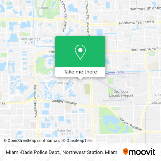 Miami-Dade Police Dept., Northwest Station map