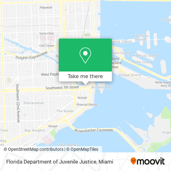 Mapa de Florida Department of Juvenile Justice