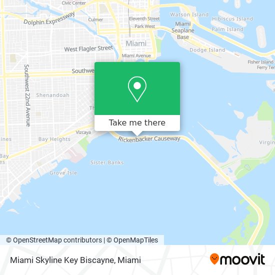Miami Skyline Key Biscayne map