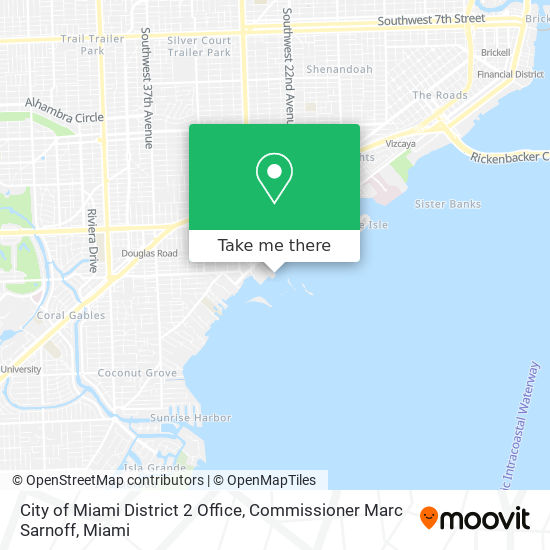 City of Miami District 2 Office, Commissioner Marc Sarnoff map