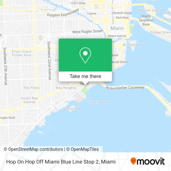 Hop On Hop Off Miami Blue Line  Stop 2 map