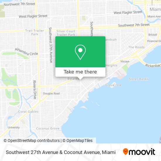 Mapa de Southwest 27th Avenue & Coconut Avenue