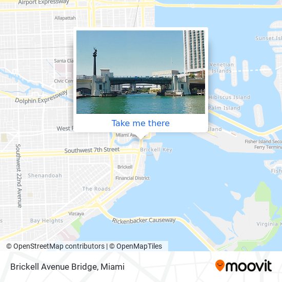 Mapa de Brickell Avenue Bridge