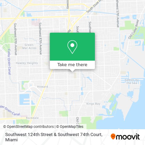 Southwest 124th Street & Southwest 74th Court map