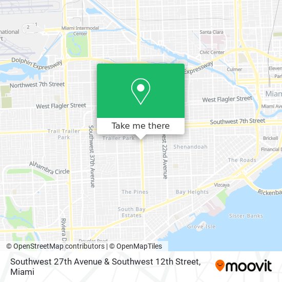 Mapa de Southwest 27th Avenue & Southwest 12th Street