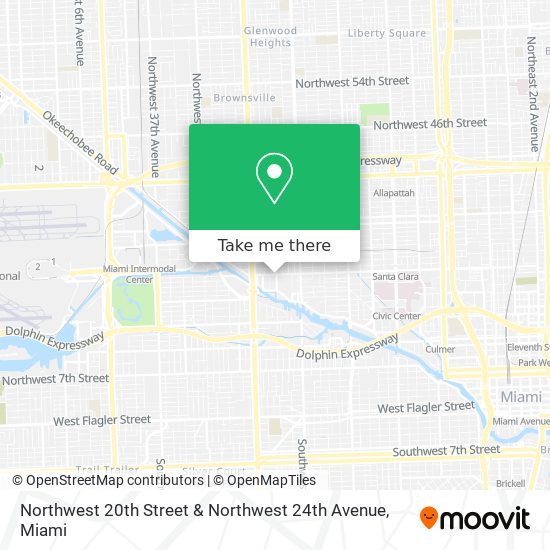 Mapa de Northwest 20th Street & Northwest 24th Avenue