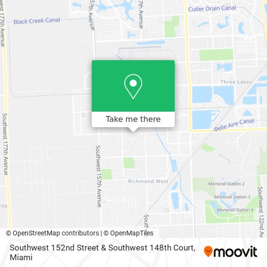 Mapa de Southwest 152nd Street & Southwest 148th Court