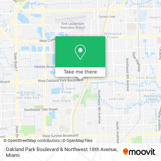 Oakland Park Boulevard & Northwest 18th Avenue map