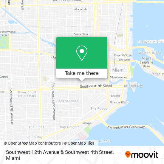 Southwest 12th Avenue & Southwest 4th Street map