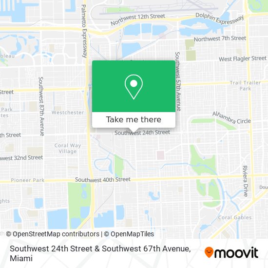 Southwest 24th Street & Southwest 67th Avenue map