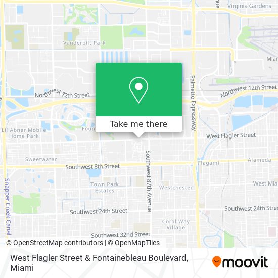 West Flagler Street & Fontainebleau Boulevard map