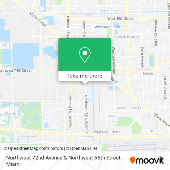 Northwest 72nd Avenue & Northwest 66th Street map