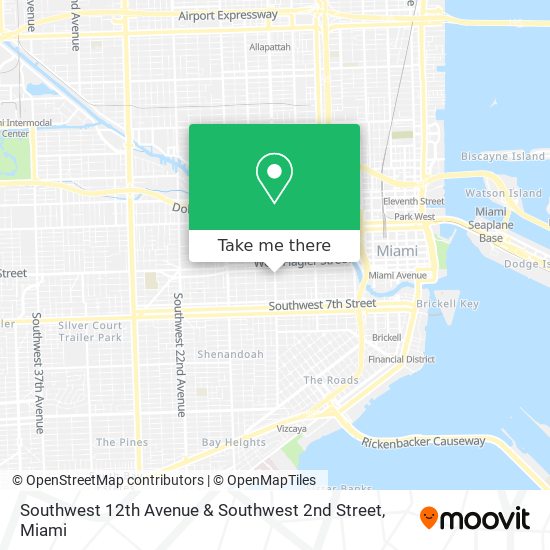 Mapa de Southwest 12th Avenue & Southwest 2nd Street