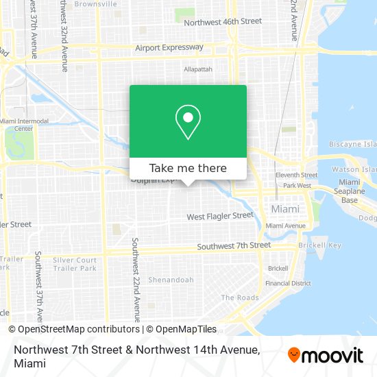 Northwest 7th Street & Northwest 14th Avenue map