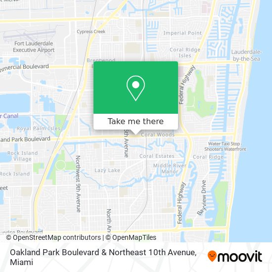 Oakland Park Boulevard & Northeast 10th Avenue map