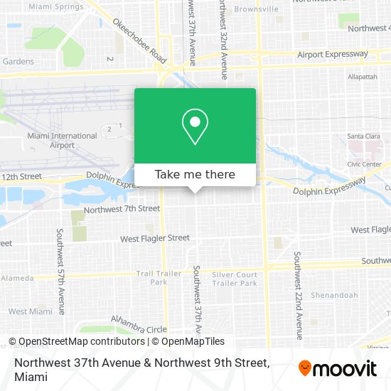 Northwest 37th Avenue & Northwest 9th Street map