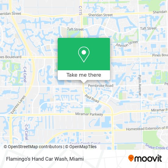 Flamingo's Hand Car Wash map