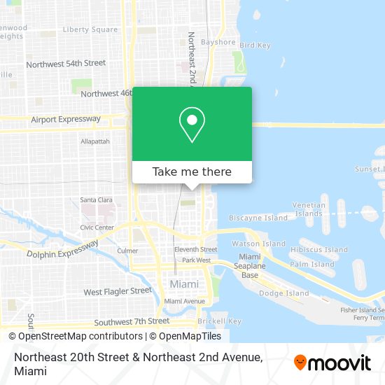 Northeast 20th Street & Northeast 2nd Avenue map
