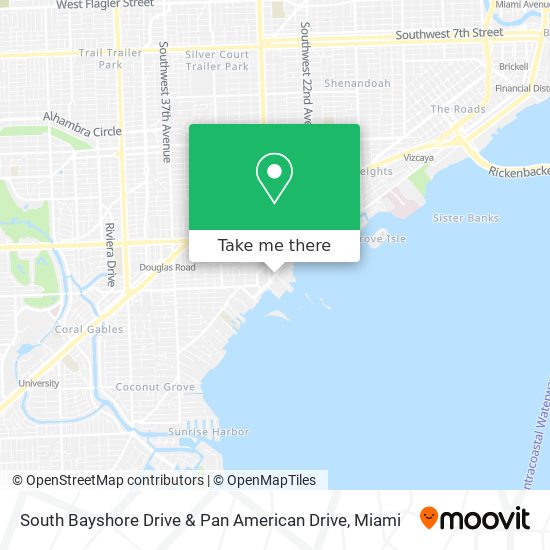Mapa de South Bayshore Drive & Pan American Drive