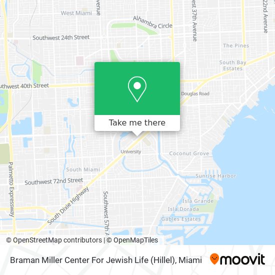 Mapa de Braman Miller Center For Jewish Life (Hillel)
