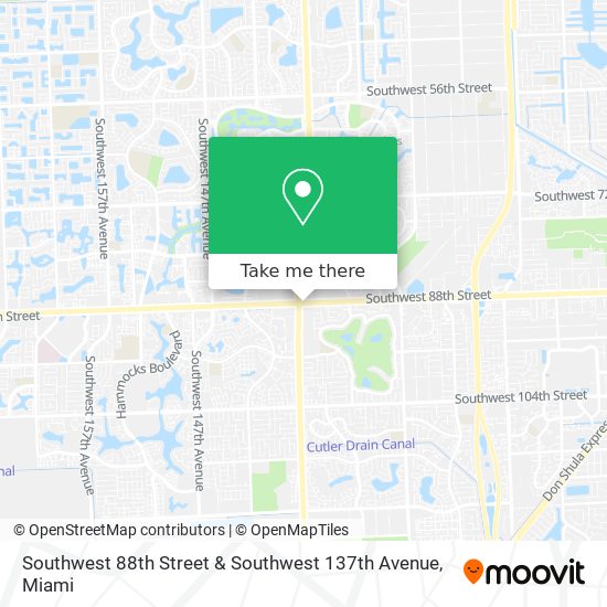 Southwest 88th Street & Southwest 137th Avenue map