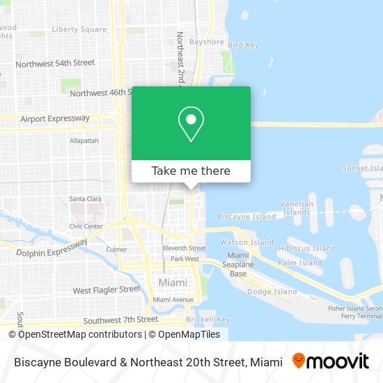 Biscayne Boulevard & Northeast 20th Street map