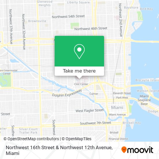 Northwest 16th Street & Northwest 12th Avenue map