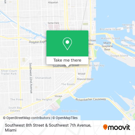 Southwest 8th Street & Southwest 7th Avenue map