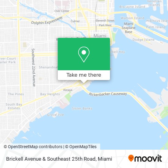 Brickell Avenue & Southeast 25th Road map