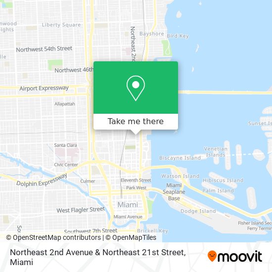 Northeast 2nd Avenue & Northeast 21st Street map