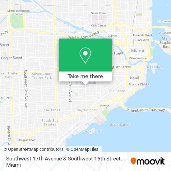 Southwest 17th Avenue & Southwest 16th Street map